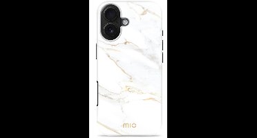 MIO Hoesje Geschikt voor Apple iPhone 17 - Compatibel met MagSafe / Qi2 - Hard Shell Back Cover Case White Marble