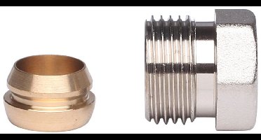 Danfoss Klemverbinder R 3/8 buitendraad op 10mm voor stalen en koperen buizen (10st,), 013G4100