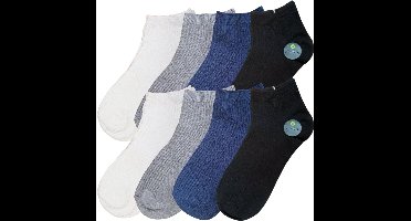 green-goose® Luxe Bamboe Enkelsokken Dames - Dames Sneakersokken 8 Paar - Zwart - Maat 35-38 - 95% Bamboe - Superzacht en Duurzaam