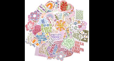Inspirerende Stickers - Esthetische Decoratie - Scrapbooking Laptops - Deense Pastel Stijl - 100 Stuks - Meerkleurig