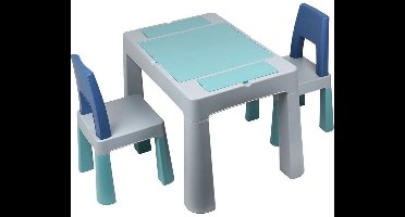 Multifunctionele speeltafel - THERMOBABY - MULTIPLAY - Met 2 stoelen - Grijs/Blauw