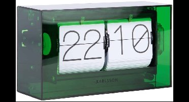 Karlsson Tafelklok Boxed Flip - Groen - 20.7x20.7x11.7cm - Modern