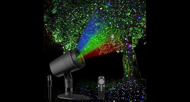 Laserprojector, waterdichte laserprojector voor kerstverlichting, RGB 3-kleuren sterrenregen laserlicht, afstandsbediening en timer, perfect voor feestjes, nieuwjaar en tuindecoratie.