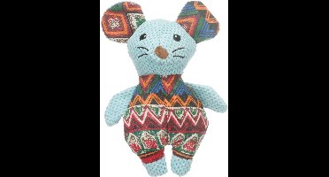 FLAMINGO - SPEELGOED MUKA MUIS BLAUW 14,5x7,3x21CM