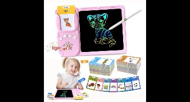 Engelstalige sprekende flitskaarten – Leermiddelen voor de kleuterschool: 510 kijkwoorden met tekentablet om te spreken en te tekenen; sensorisch speelgoed voor kinderen met autisme