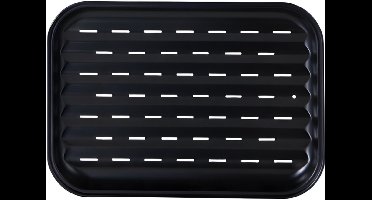BBQ Collection grillschaal - staal - 34 x 24 x 2 cm - herbruikbaar - antiaanbaklaag - grillrooster