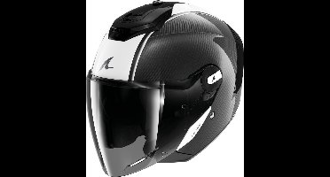 Shark RS Jet Carbon Skin Zwart Wit Jethelm - Maat L - Helm