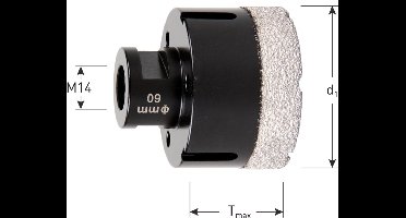 Rotec diamant tegelboorkroon Ø 82 mm. - M14