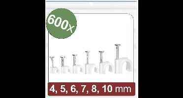 Quadrios 24CA426 Spijkerclip 24CA426 Bundel-Ø (bereik) 2 tot 10 mm Wit 600 stuk(s)
