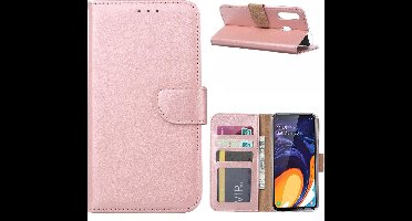 Ntech Hoesje Geschikt Voor Samsung Galaxy A60 Portemonnee Hoesje / Book Case - Rose Goud
