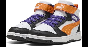 PUMA Puma Rebound V6 Mid AC+ PS Unisex Sneakers - PUMA White-Orange Glo-PUMA Black