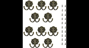 Boraboi ® Vintage Wandhaken Set van 10 voor Diverse Ruimtes in Huis