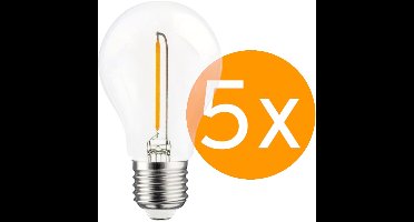 5 stuks | Ledmaxx LED lamp 1W 120lm 2700K Niet-Dimbaar A60 | E27 | Extra Warm Wit | 1 watt | 15.000 Branduren