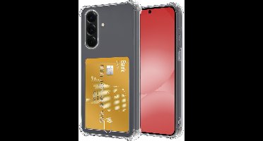 Hoesje - Geschikt voor Samsung Galaxy A56 - Met Pashouder en Kaarthouder - Telefoon Hoes Shockproof - Siliconen Case - Back Cover - Shock Proof - Pasjes Houder - Transparant