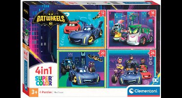 Clementoni - Kinderpuzzel 4 in 1 - Batwheels - Puzzel vanaf 3 jaar