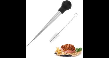 Westmark 3-delige vleessapinjectorset met reinigingsborstel, lengte: 27,5 cm, roestvrij staal/kunststof, zilver/zwart, 61402260