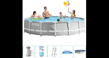 Intex - Prism Frame - Opzetzwembad - Ø 427 x 107 cm - Inclusief Filterpomp & Accessoires