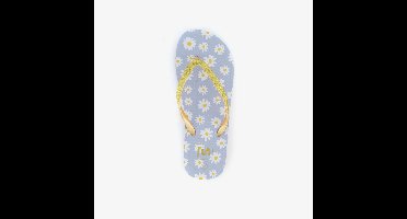Scapino dames teenslippers met madeliefjes - Blauw - Maat 41