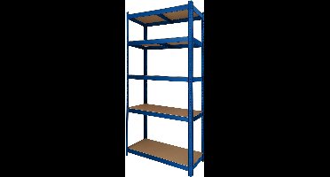 BRASQ Blauw Metalen Stellingkast - Opbergrek - Wandkast - Opbergkast - 180x90x40cm - 5 Lagen - kast - 175 KG/plank - 875 KG max