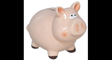 Gerimport Spaarpot Varken - dieren thema - 10 x 14 x 12 cm - roze - keramiek - kinderen