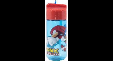 Sonic the Hedgehog Drinkbeker – 430 ml – BPA-vrij Ecozen – Flip-Top Tuit – Kindvriendelijke Waterfles – Herbruikbaar – Met Tails & Knuckles Print