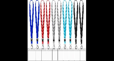 10 Stuks Afneembare Lanyards Sleutelhangers met 10 Badgehouders -Multikleur Nekkoords - Keycord Pashouder - Kaarthouder met Keykoord - Badge Houder voor Kaart/Sleutels - Telefoon/GSM Koord - Sleutelkoord - Universeel ID Pashouder - Telefoonkoord