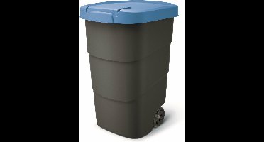 Prosperplast - Wheeler - Grote Afvalbak met wielen 95L - Blauw / Kunststof