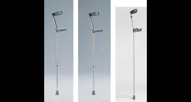 Elleboogkrukken (per paar) : met standaardgreep dubbel verstelbaar, greephoogte 66 - 94 cm