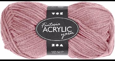 Oud roze acryl garen 80 meter