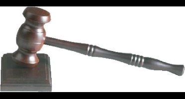 Voorzittershamer teak hout donkerbruin