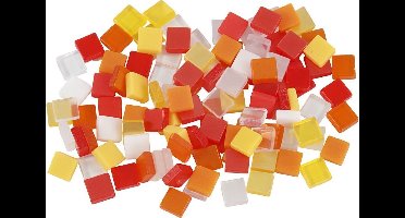 Kunststof Mini Mozaiek Vierkant Rood 5x5mm