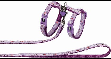 Nobby kattentuig met lijn ribbon love paars