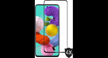 Screenprotector geschikt voor Samsung A51 - 4x Full Glas PET Folie