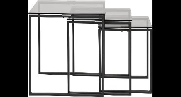 Kamma salontafel bijzettafels set met 3 stk grijs.