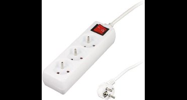 Stekkerdoos 3 stekkers 16A met witte schakelaar