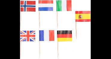 Cuisine Elegance Cocktailprikkers Vlaggen 6,5 Cm Hout 50 Stuks