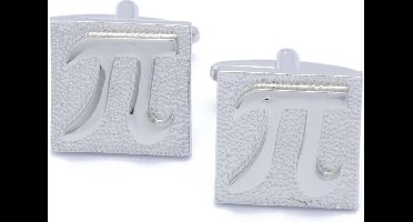 Manchetknopen - Pi 3.14 Zilverkleurig Vierkant