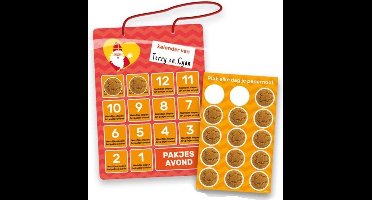 Vlaggenclub.nl Aftelkalender Pakjesavond - Rood/Oranje - Inclusief stickers
