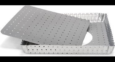 Patisse Quichevorm Geperforeerd 21 X 21 Cm Staal Zilver