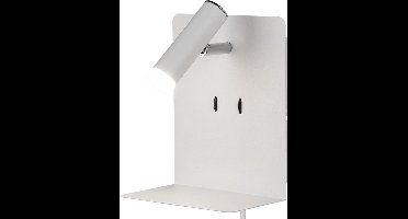 LED Wandlamp - Trion Elonant - 6W - Warm Wit 3000K - USB Oplaadfunctie - Mat Wit - Aluminium