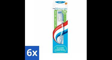 6 x Aquafresh Tandenborstel Clean Control Soft - Tandenborstel - Tandenborstel Soft - Tandenborstel Voor Tandvlees - Tandenborstel Voor Kinderen - Tandenborstel Met Flexibele Zone