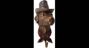 Baroque - Ophanghaak - Wandhaak Hond 22,5 cm - Goud - Resin - 12x22.5x10 - Polyresin