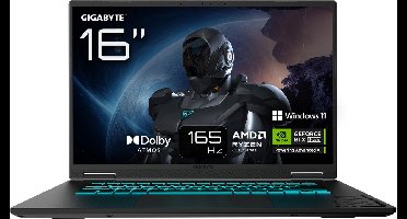 GIGABYTE GAMING A16 3VHK3EE864SH - Gaming Laptop - 16 inch - RTX 5060 - Ryzen 7 - 32GB/1TB