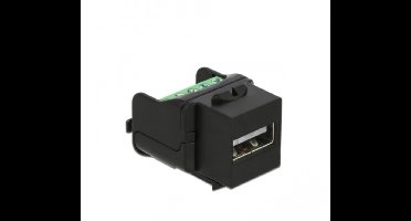 USB-A - terminal block Keystone module | USB2.0 | zwart