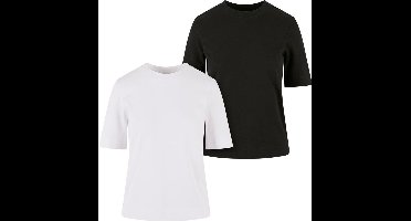 Urban Classics - Classy 2-Pack Dames T-shirt - 5XL - Wit/Zwart