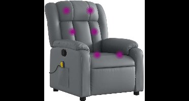 vidaXL - Massagestoel - verstelbaar - kunstleer - grijs