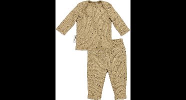 Meyco Baby Rib Mini Spot Pyjama - Toffee Melange - 50/56