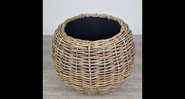 MigoStyling - Planten/bloemenmand - Tina - Cilinder - Rotan - Drypot - Dia 35/45 x H 35 cm