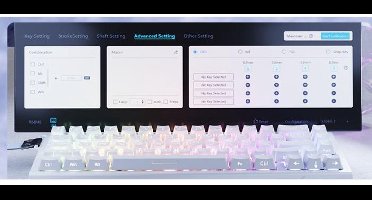 Attack Shark X68 HE - Toetsenbord - Gaming - Toetsenbord gaming- Toetsenborden- Mechanisch - Side Printed PBT Keycaps- White Contour Line-RGB Verlichting - Anti Ghosting - Ergonomisch - bedraad- Wit