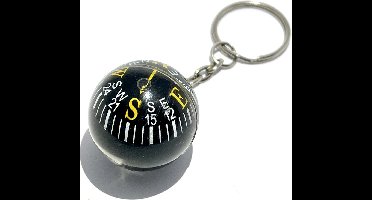 New Age Devi - Zwart - gele kompas sleutelhanger - 2,8 cm - Rond